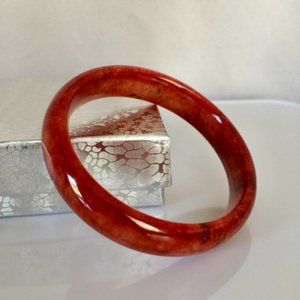 Natural Red Jade Bangle Bracelet 56mm